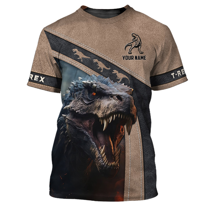 T-Rex Personalized Name 3D Shirt Custom Gift For Dinosaur Lovers