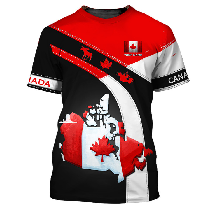 Canada Flag Personalized Name 3D Shirt Custom Gift For Canada Lovers
