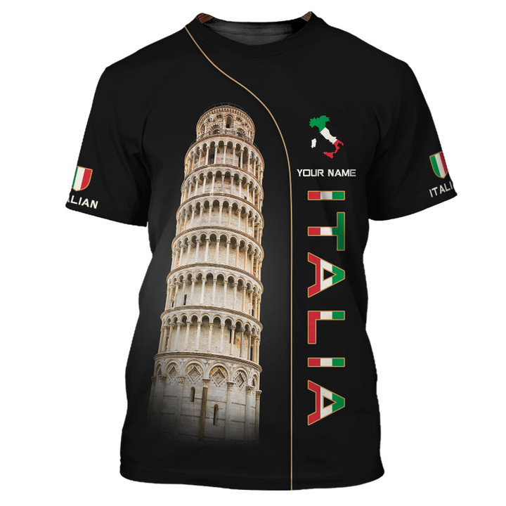 Italy Personalized Name 3D Shirt Custom Name Italian Gift For Italy Lovers