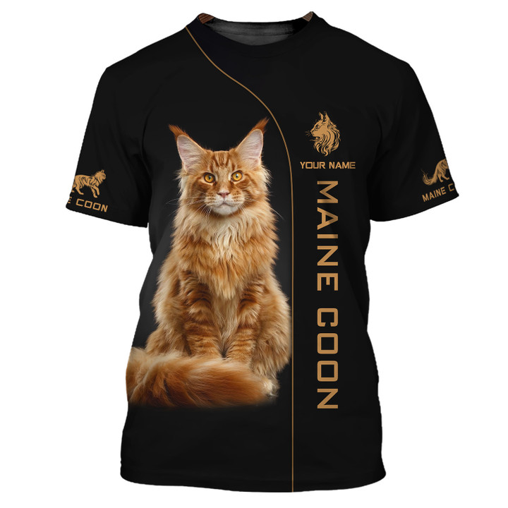 Maine Coon Personalized Name 3D Shirt Gift For Cat Lovers