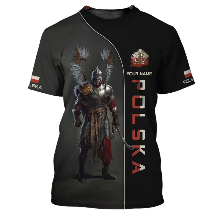 Personalized Name 3D Polska Shirt Custom Name Shirt For Polska Lovers