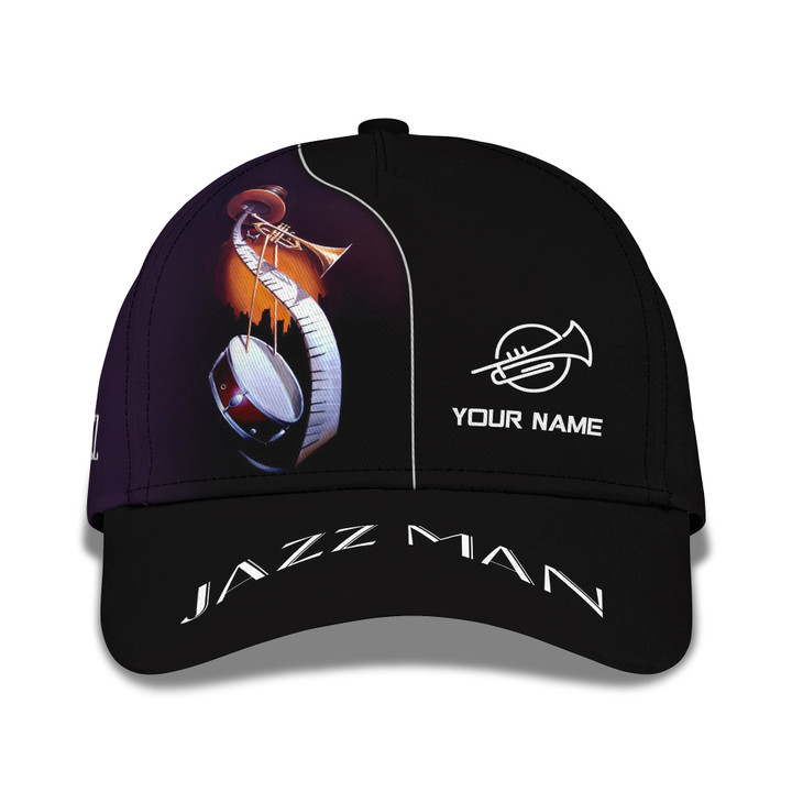 Love Jazz Personalized Name 3D Classic Cap Jazz Man Gift For Jazz Lovers