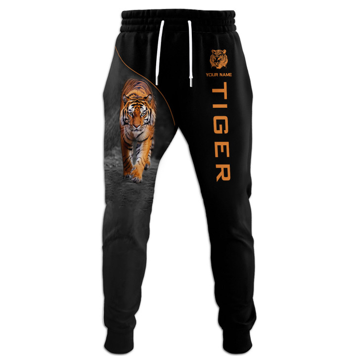 Casual Tiger Graphic Personalized Name 3D Sweatpants Gift For Tiger Lovers
