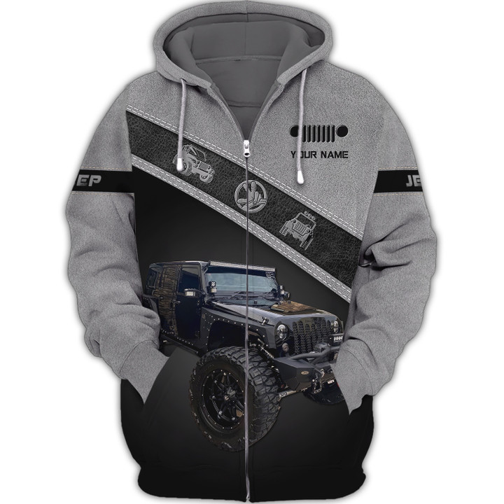 SUV Jeep Custom Name 3D Jeep Zipper Hoodie Personalized Gift For Jeep Lovers