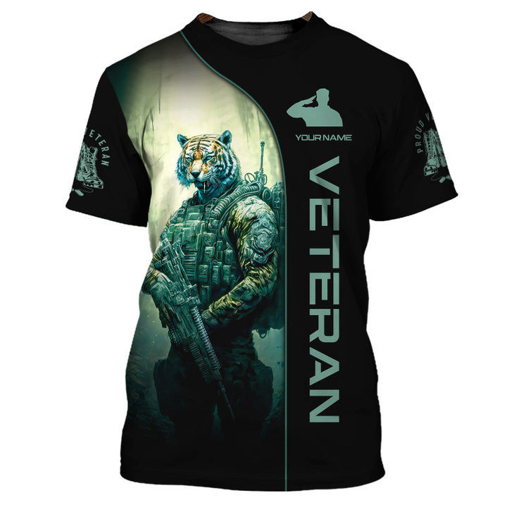 Tiger Veteran Custom Name 3D Shirt Personalized Name Veteran Shirts Gift