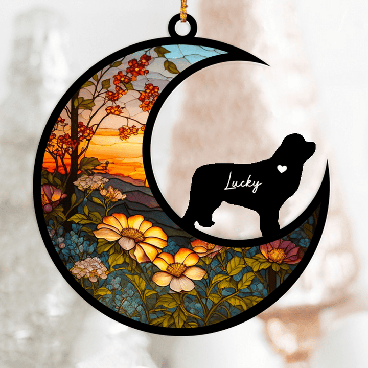 Personalized Newfoundland Loss Memorial Ornament, Custom Suncatcher Ornament For Loss of Pet Gift Ideas For Pet Lovers