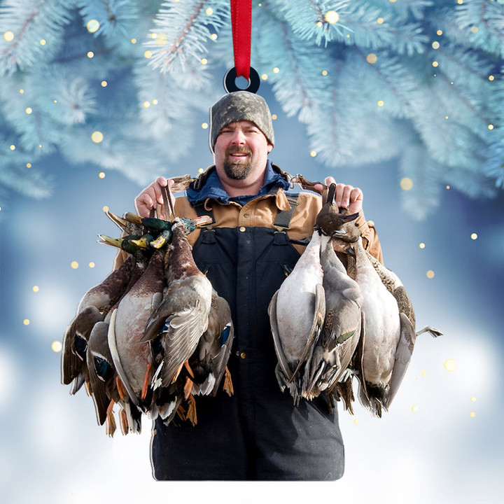 Personalized Hunting Duck Acrylic Christmas Ornament Custom Photo Acrylic Christmas Tree Decor