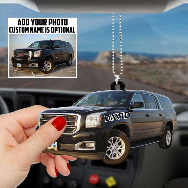 GMC Personalized Flat Car Ornament for Car Decor, Upload Car Image Ornament, Gift for Car Lovers, Drivers