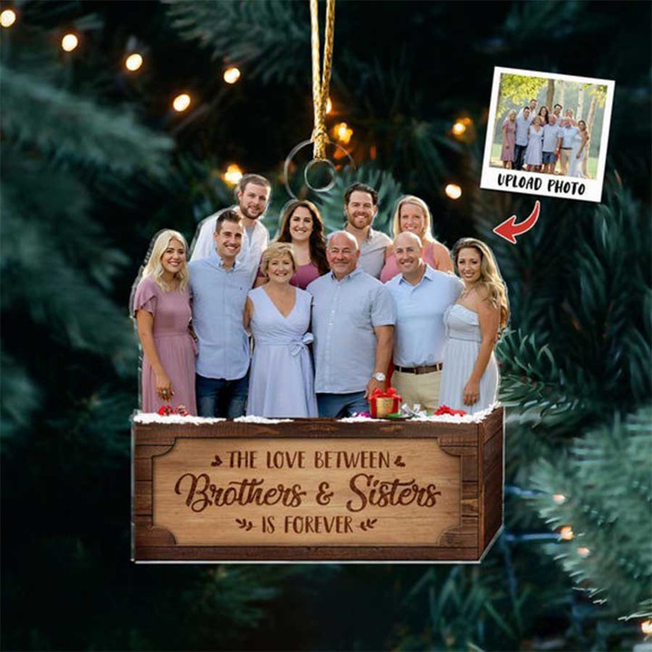 Christmas Gift for Brothers and Sisters from Photo, Custom Photo Christmas Ornament for Tree Hanging Decor