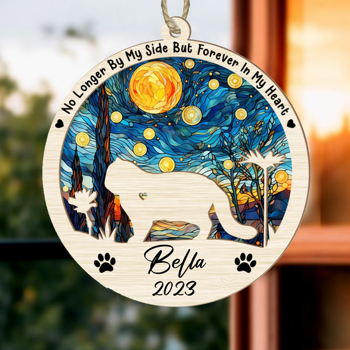 Personalized British Shorthair Memorial Suncatcher Ornament For Cat Lovers - Loss of Pet Sympathy Gift - Custom Name Cat Decor
