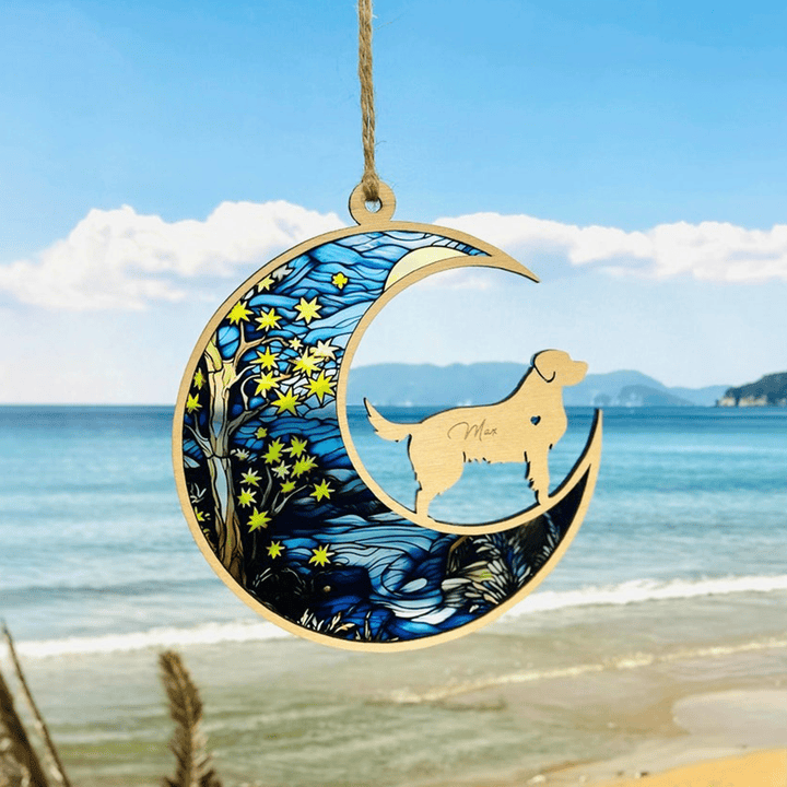 Loss of Pet Sympathy Gift, Customized Pet Memorial Suncatcher, Personalized Dog Suncatcher Ornament