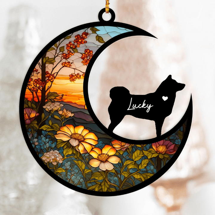 Personalized Shiba Inu Loss Memorial Ornament, Custom Suncatcher Ornament For Loss of Pet Gift Ideas For Pet Lovers