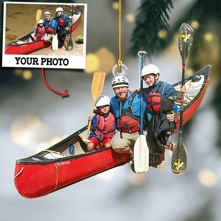Personalized Acrylic Ornament Gift For Kayak Lovers Custom Photo Ornament Gift For Kayaker