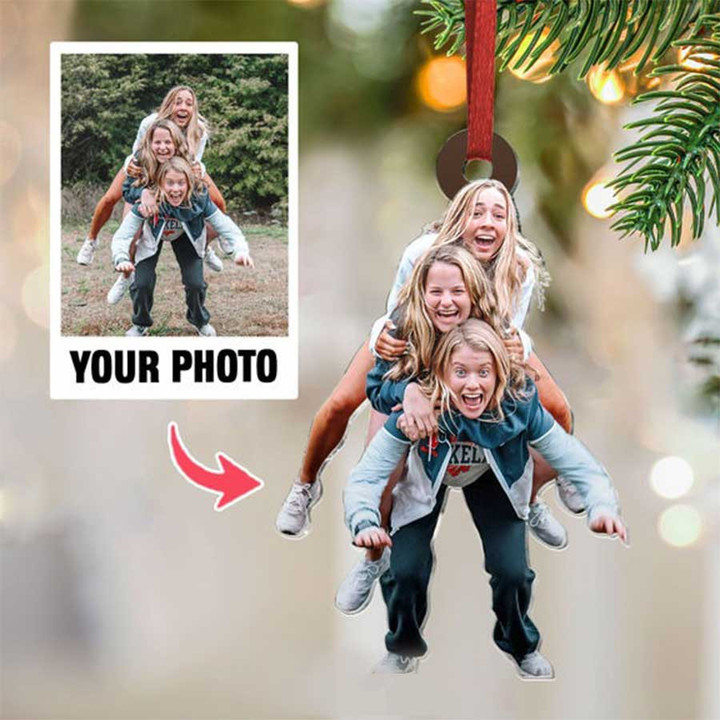 Custom Family Photo Christmas Ornament for Tree Hanging Decor, Christmas Decoration from Your Photo