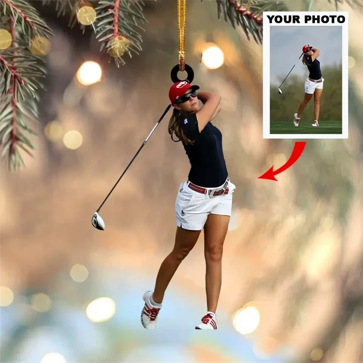 Personalized Acrylic Ornament For Golf Lover - Custom Your Photo Ornament Decor Christmas Tree