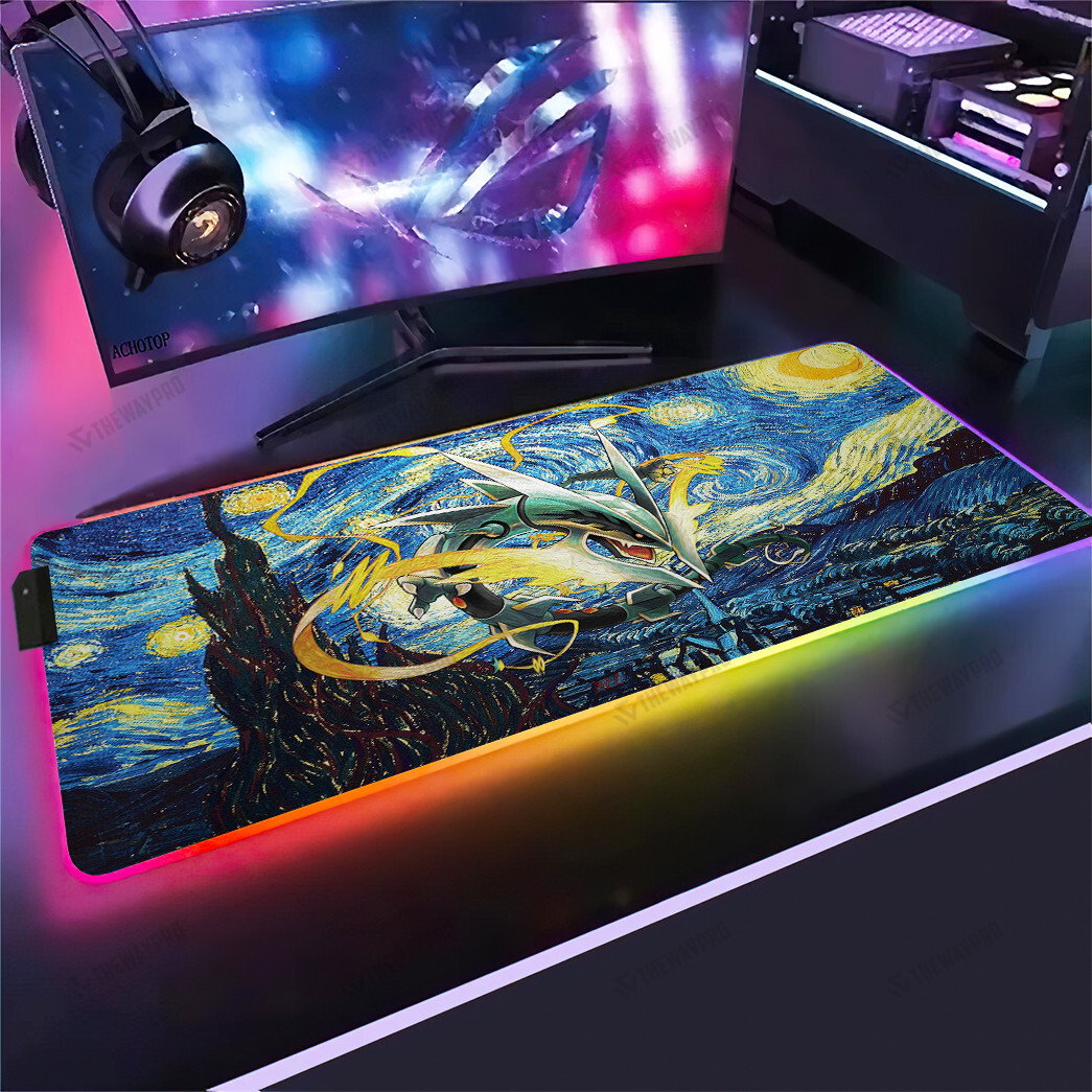 Mega Rayquaza Starry Night RGB Led Mouse Pad