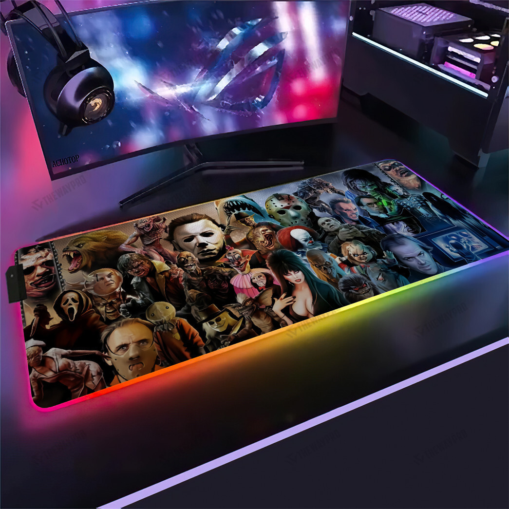 Halloween Horror Movies RGB Led Mouse Pad