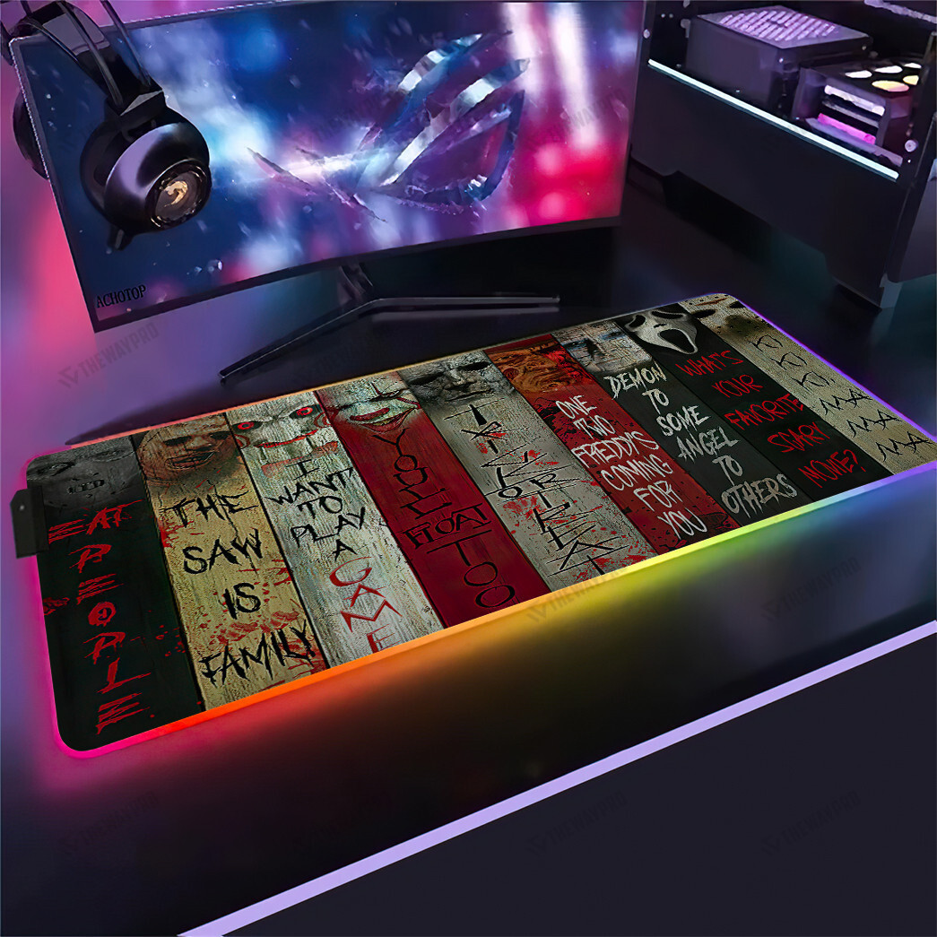 Halloween Horror Movies RGB Led Mouse Pad