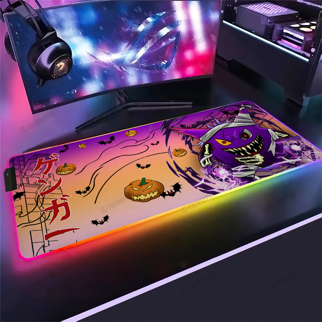 Halloween Kaiju Gengar RGB Led Mouse Pad