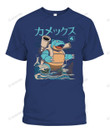 Anime Pkm Blastoise Water Kaiju Custom Graphic Apparel Popular Tee - Unisex / Navy S Printed