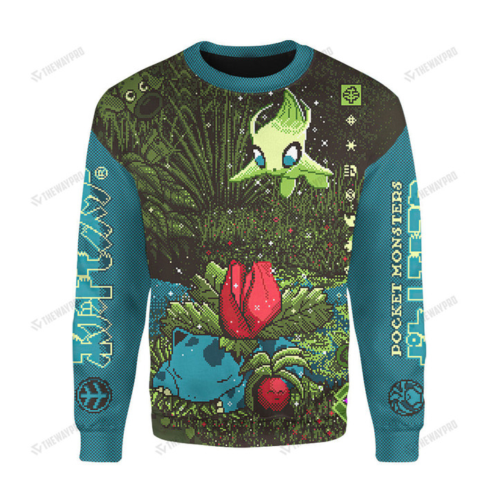 Anime Pkm Venusaur Grass Pixel Custom Sweatshirt Apparel / S Bt24032216