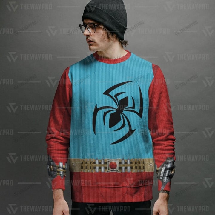 Movie Superhero Scarlet Spider Custom Imitation Knitted Sweatshirt