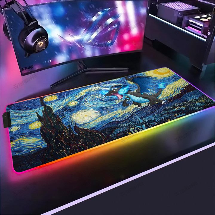 Mega Charizard Starry Night Custom Led Mousepad
