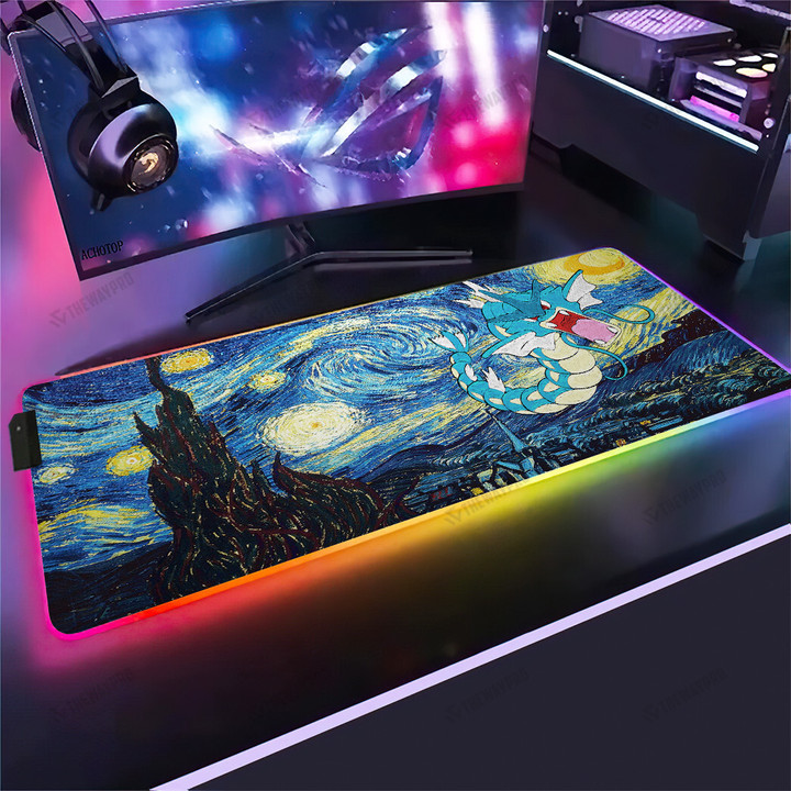 Gyarados Starry Night Custom Led Mousepad