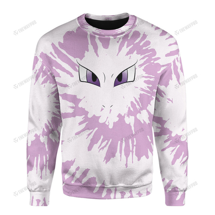 Tie Dye Mewtwo Face Custom Sweatshirt Apparel