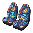 Anime Pkm Water Seamless Pattern Custom Car Seat U / White