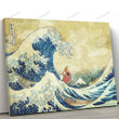 Anime Pkm The Great Wave & Magikarp Custom Canvas Bt13042204