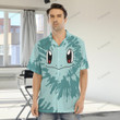 Tie Dye Squirtle Face Custom Men's Hawaiian Shirt With Button Closure