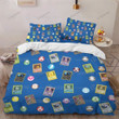 Anime Pkm Cards And Elements Custom Bedding Set Twin 3Pcs