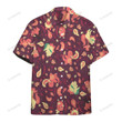 Anime Pkm Fire Custom Hawaii Button Shirt
