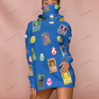 Anime Pkm Cards And Elements Custom Snood Hoodie
