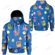 Anime Pkm Cards And Elements Custom Snood Hoodie