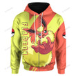 Anime Pkm Flareon Custom Hoodie Apparel Zip / S