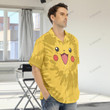 Tie Dye Pikachu Face Custom Men's Hawaiian Shirt With Button Closure