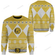 Mighty Morphin Yellow Power Rangers Ugly Christmas Custom Sweatshirt