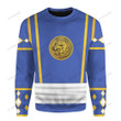 Mighty Morphin Power Ranger Ninja Rangers Blue Wolf Custom Sweatshirt