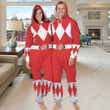Movie Mighty Morphin Red Power Rangers Custom Hooded Jumpsuit