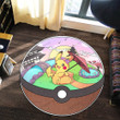 Anime Pkm Pikachu Custom Round Carpet S/ 23.5X23.5 Bo06122114