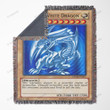 Blue Eyes White Dragon Card Custom Woven Blanket