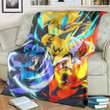 Anime Pkm Lightning Fire Water Custom Soft Blanket / S/(43X55)