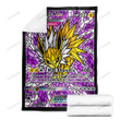 Anime Pkm Card Jolteon Hybrid Vmax Stain Glass Custom Soft Blanket