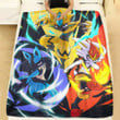 Anime Pkm Lightning Fire Water Custom Soft Blanket