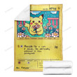 Anime Pkm Pikachu Cute Card Custom Soft Blanket