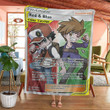 Anime Pkm Red & Blue Trainer Custom Soft Blanket