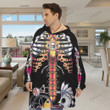 Halloween Flower Skeleton Custom Fleece Blanket Hoodie