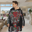 Rose Skeleton Custom Fleece Hoodie Blanket